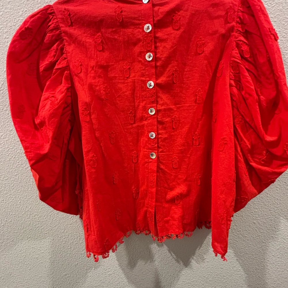FARM Rio Vibrant Red Blouse - Picture 8 of 10